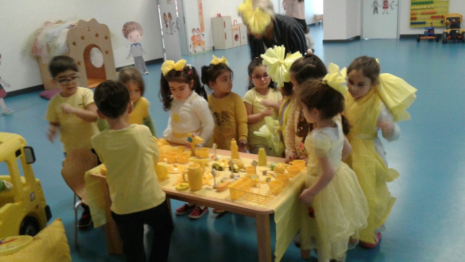Okyanus Koleji Kolej Ozel Okul Ana Okulu Ilkokul Ortaokul Lise Okyanus Incek Okul Oncesi Yunuslar Grubu Sari Renk Partisi Yaptilar
