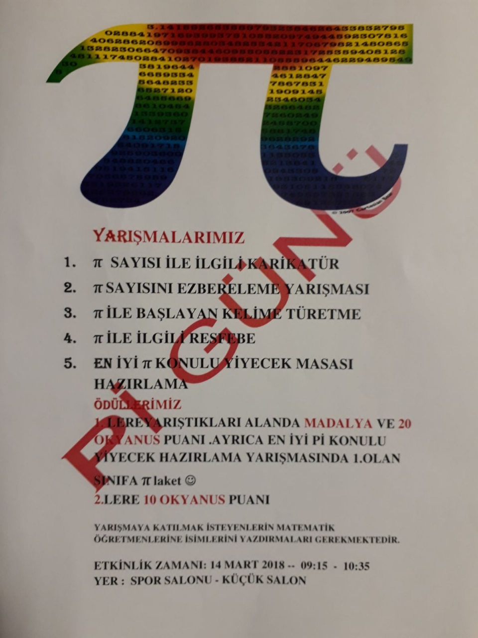 Okyanus Koleji Kolej Ozel Okul Ana Okulu Ilkokul Ortaokul Lise Dunya Pi Gunu Nde Renkli Etkinlikler