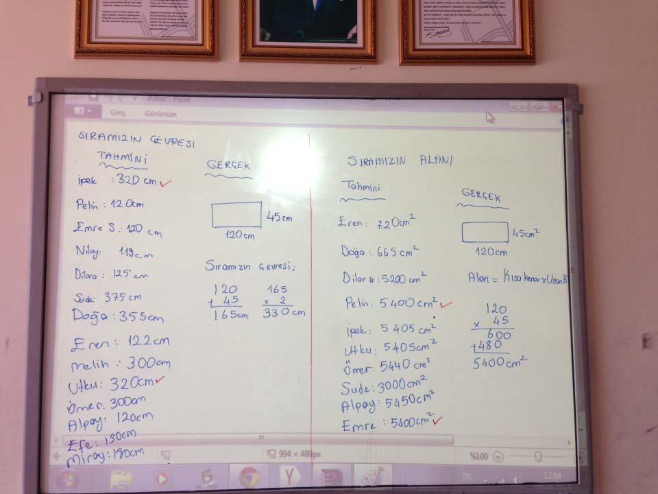 Okyanus Koleji Kolej Ozel Okul Ana Okulu Ilkokul Ortaokul Lise Matematik Dersi Nde Cevre Ve Alan Hesaplama Etkinligi