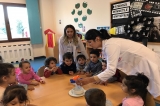 Okyanus İncek Okul Öncesi Çiçekler Grubu Fen ve Doğa Etkinliğinde "Sıcak Hava Balonu"deneyi yapıyorlar.