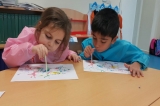 Mavişehir Gezegenler Grubu Sanat Etkinliğinde Pipetle Üfleme Çalışması Yaptılar