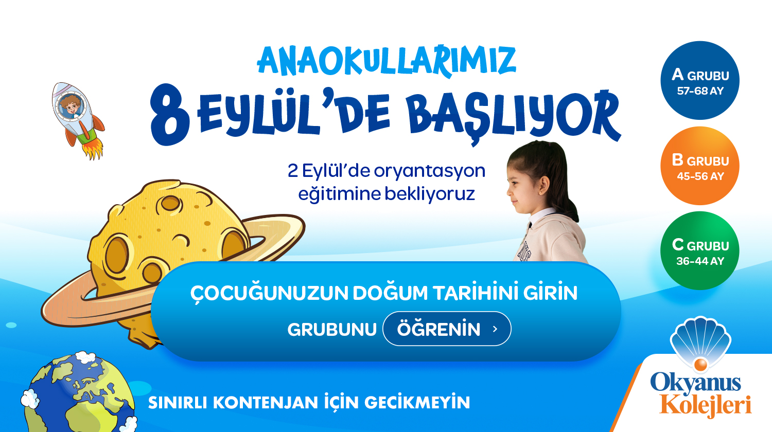 ANAOKULLARIMIZ 8 EYLÜL'DE BAŞLIYOR