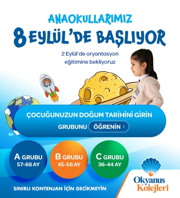 ANAOKULLARIMIZ 8 EYLÜL'DE BAŞLIYOR