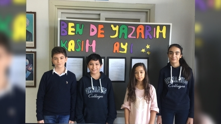 Adana Okyanus Kolejinde Ben de Yazarım Yarışmasında Kasım Ayı Birincileri Belli Oldu.