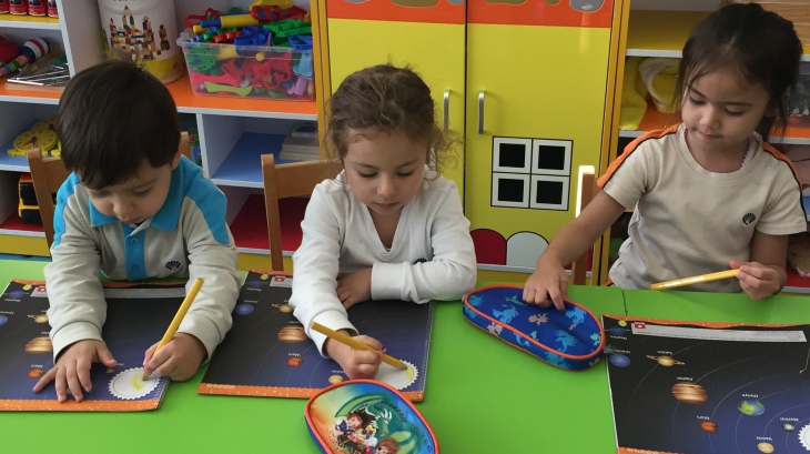 Beykent  Okyanus Koleji Okul Öncesi Çiçekler Grubu Okuma Yazmaya Hazırlık Dersinde