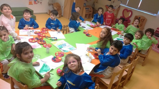 Beykent Okyanus Koleji Gökkuşağı Grubunun Sulu Boya Etkinliği