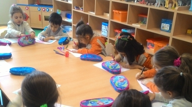 Eryaman Okul Öncesi Güneş Grubu Öğrencileri Resim Etkinliğinde