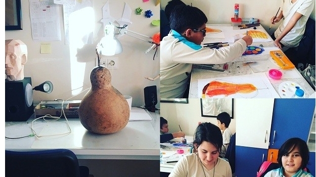 Eryaman Okyanus Ortaokul Öğrencileri Yetenek Kulübü Kapsamında Resim Dersindeler