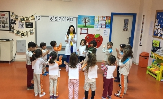 Güneşli Okyanus Koleji Okul Öncesi Gökkuşağı Grubu Okuma Yazma Etkinliğinde