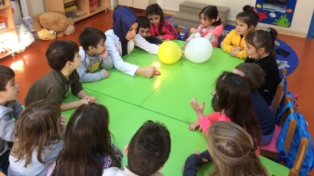 Güneşli Okyanus Koleji Okul Öncesi Balıklar Sınıfı Fen ve Doğa Dersinde