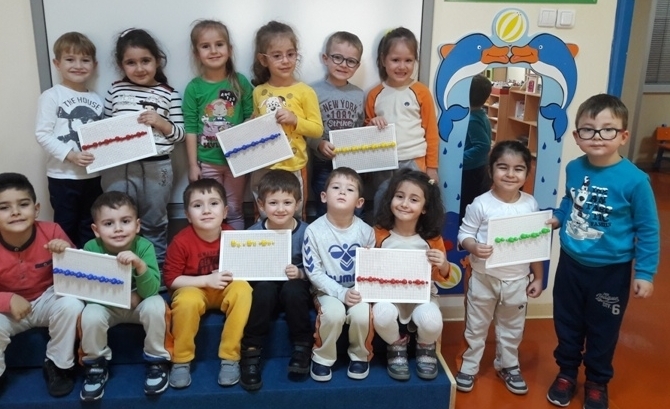 Güneşli Okyanus Koleji Okul Öncesi Yunuslar Grubu Okuma Yazmaya Hazırlık Çalışmasında