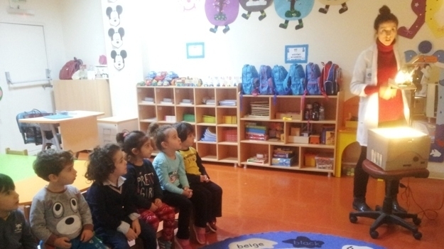 Güneşli Okyanus Koleji Rüzgarlar Grubu Tepegöz Tekniği İle Hikaye Dinliyor