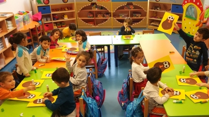 Halkalı Okul Öncesi İnciler Grubu Öğrencileri İngilizce Dersinde.