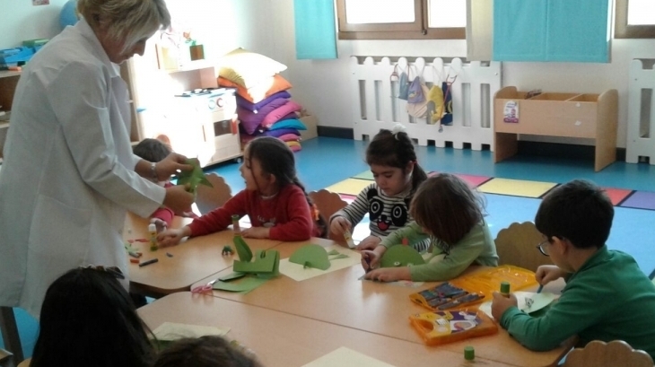 İncek Okyanus Okul Öncesi Yunuslar Grubu Sanat Etkinliğinde Kurbağa Yaptılar