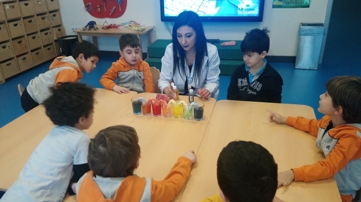 İncek Okyanus Yıldızlar Grubu Fen ve Doğa Etkinliğinde Ara ve Ana Renkleri Öğrendi