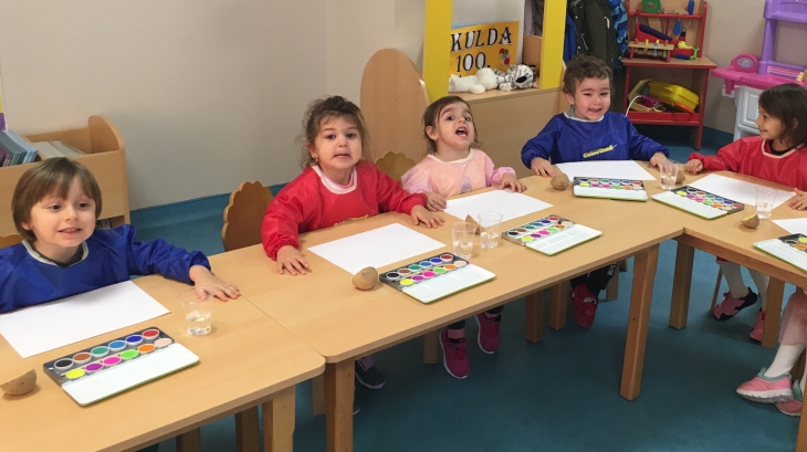 Özel Çekmeköy Okyanus Okul Öncesi Çiçekler Grubu Öğrencileri Sanat Etkinliğinde