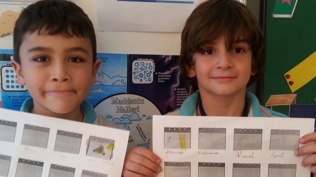 Konyaaltı Okyanus Koleji 3-A Sınıfı İngilizce Dersinde Kendi Takvimlerini Yaptılar