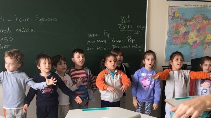 Sancaktepe Okyanus Koleji Okul Öncesi Güneş Grubu Öğrencileri Müzik Dersinde