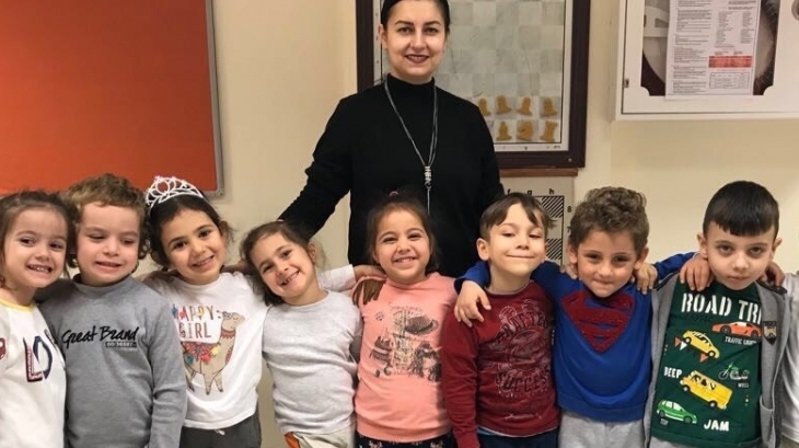 Sancaktepe Okyanus Koleji Okul Öncesi Güneş Grubu Öğrencileri Satranç Dersinde