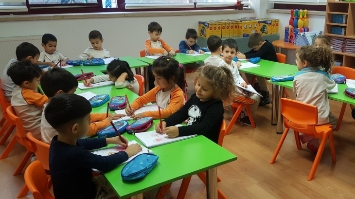 Bahçelievler Okyanus Koleji Okul Öncesi Mercan Grubu Öğrencileri Okuma-Yazmaya Hazırlık Eğitiminde