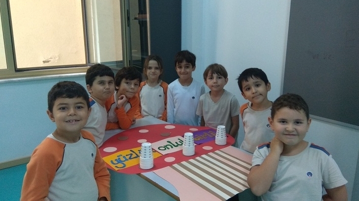 Bahçeşehir Okyanus Koleji Üstün Zekâlılar ve Yetenekliler İlkokulu 2/D Sınıfı Matematik Esnek Grup Öğrencileri “Basamak Basamak Mantar” Etkinliğinde