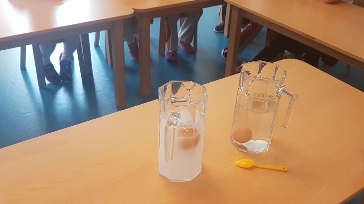 Gezegenler Sınıfı Fen Ve Doğa Dersinde Yumurta deneyi yaptılar.