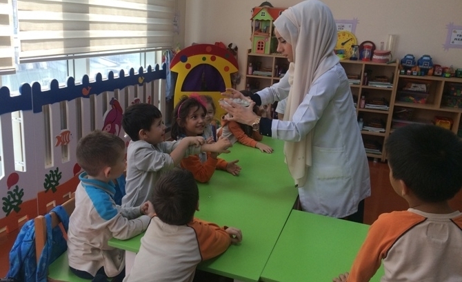 Güneşli Okyanus Koleji Okul Öncesi Gökkuşağı Grubu Bilingual Dersinde