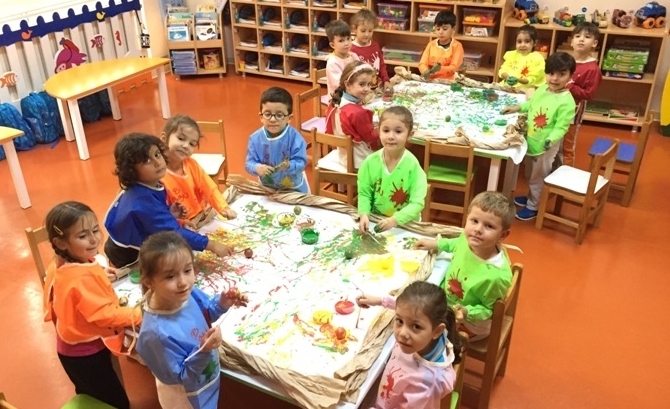 Güneşli Okyanus Koleji Okul Öncesi Gökkuşağı Grubu Sanat Etkinliğinde