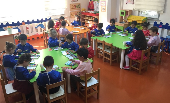 Güneşli Okyanus Koleji Okul Öncesi Balıklar Grubu Sanat Etkinliğinde