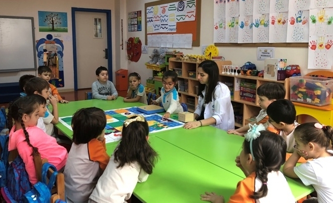 Güneşli Okyanus Koleji Okul Öncesi Gezegenler Grubu Robotik Kodlama Dersinde