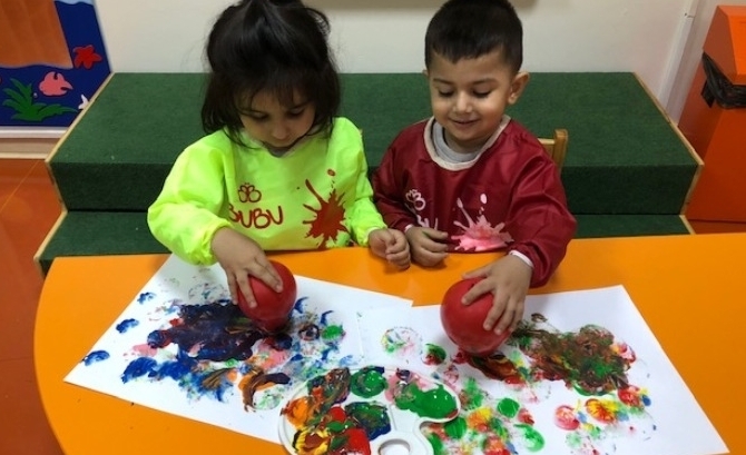 Güneşli Okyanus Koleji Okul Öncesi Rüzgarlar Grubu Sanat Etkinliğinde