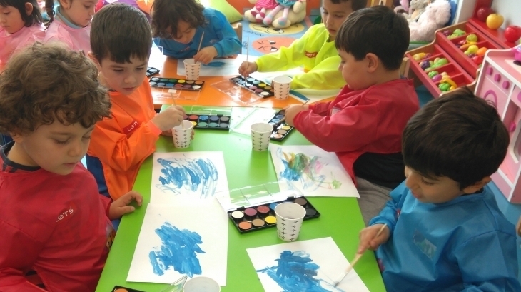 Halkalı Okul Öncesi Yunuslar Grubu Sanat Etkinliği Yapıyor.