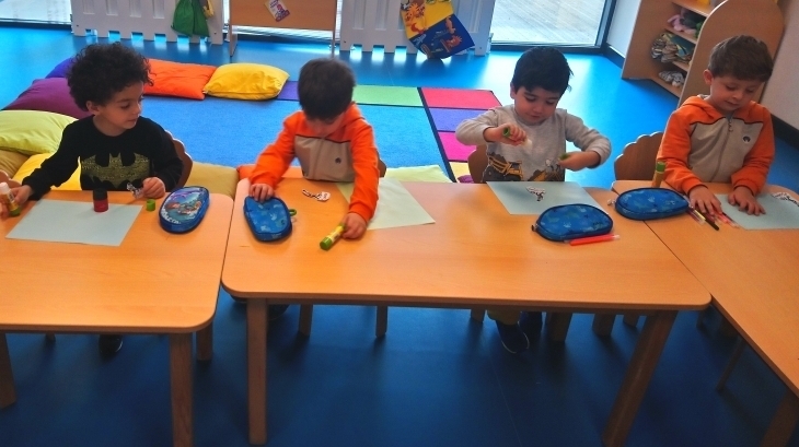 İncek Okyanus Okul Öncesi Yıldızlar Grubu Öğrencileri Sanat Etkinliğinde
