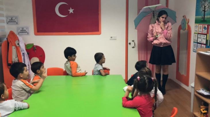 Okul Öncesi Deniz Yıldızı grubu İngilizce Bilingual Dersinde