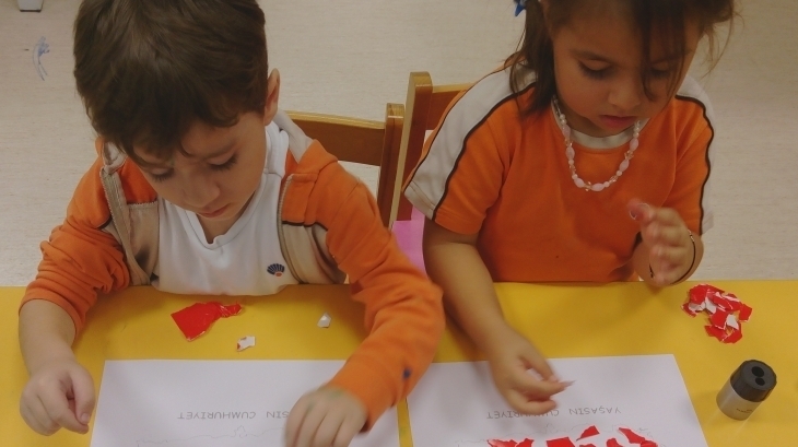 Sancaktepe Okyanus Koleji Okul Öncesi Güneş Grubu Öğrencileri Sanat Etkinliğinde