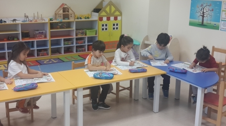 Sancaktepe Okyanus Koleji Okul Öncesi İnciler Grubu Öğrencileri Okuma Yazmaya Hazırlık Etkinliğinde