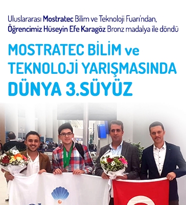 Mostratec Bilim ve Teknoloji Yarışmasında Dünya 3.Süyüz