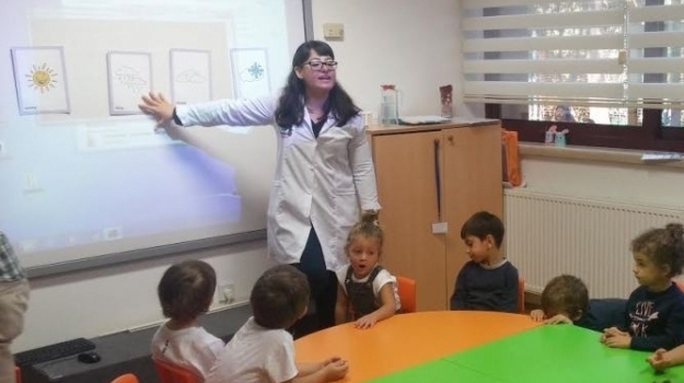 Bahçelievler Okul Öncesi İstiridye Grubu Öğrencileri İngilizce Dersinde Hava Durumunu Öğreniyor