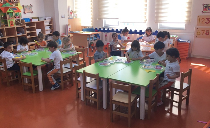 Güneşli Okyanus Koleji Okul Öncesi Balıklar Grubu Okuma Yazma Etkinliğinde