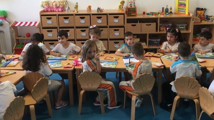 Okul Öncesi Yıldızlar ve Güneş grubu İngilizce dersinde “What’s missing?” ve “Throwing the dice”  oyunu oynayarak sınıf nesnelerini tanımaya çalıştı.