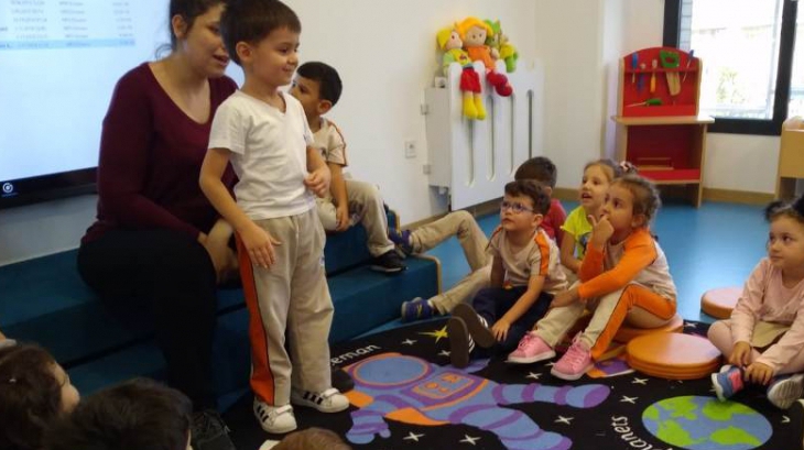 Okul Öncesi Yunuslar Grubu Öğrencileri Drama Dersinde