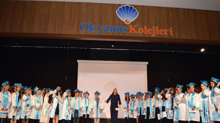 İncek Okyanus Kolejinde "Ortaokula Veda Liseye Merhaba" Töreni