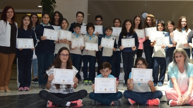 İncek Okyanus'ta MyON Bookworm Reading Contest Sertifikaları