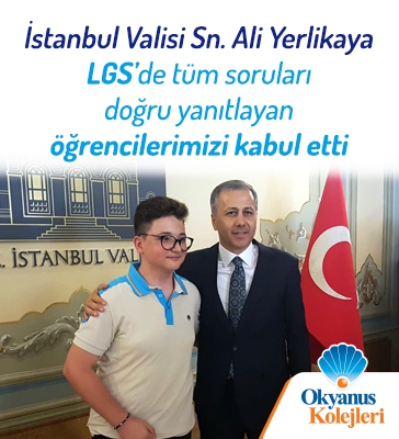İstanbul Valisi Sn.Ali Yerlikaya LGS’de tüm soruları doğru yanıtlayarak tam puan alan İstanbuldaki Türkiye 1.si öğrencilerimizi makamında ağırladı.