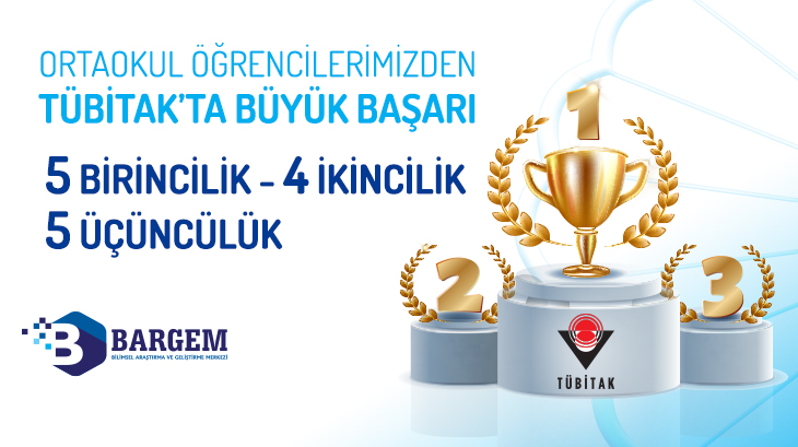 TÜBİTAK'ta Büyük Başarı 5 Birincilik- 4 İkincilik- 5 Üçüncülük