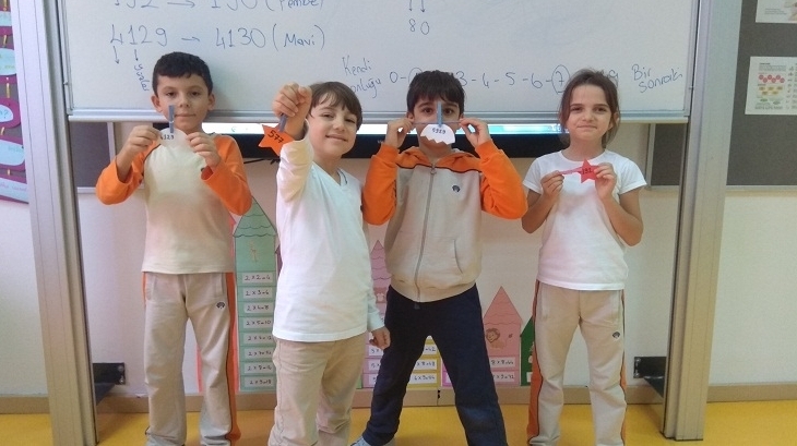 Bahçeşehir Okyanus Koleji Üstün Zekâlılar ve Yetenekliler İlkokulu 2. Sınıf Matematik Esnek Grup Öğrencileri “YUVARLA, MANDALLA” Etkinliğinde