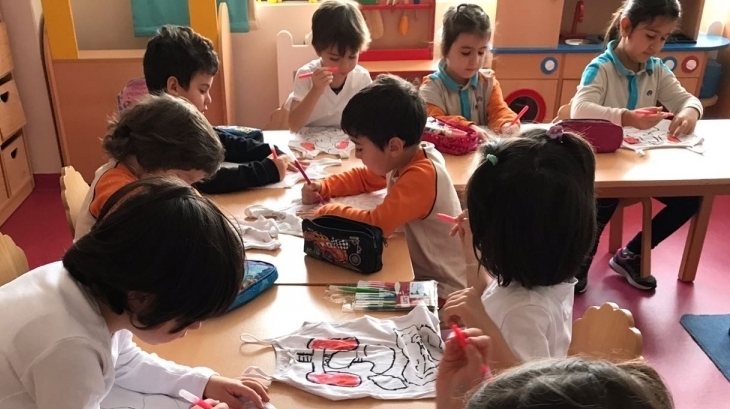Çekmeköy Okul Öncesi Gökkuşağı Grubu Bütünleştirilmiş Sanat ve Fen Matematik Etkinliğinde