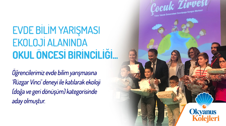 Evde Bilim Yarışması Ekoloji Alanında Okul Öncesi Birinciliği...
