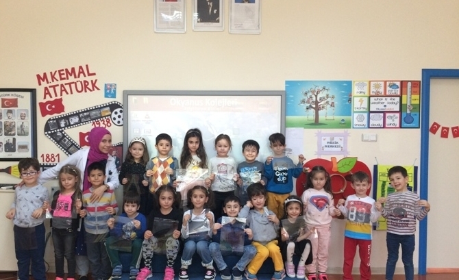 Güneşli Okyanus Koleji Okul Öncesi Gökkuşağı Grubu Resim Etkinliğinde