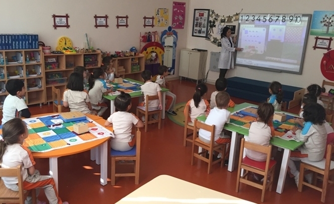 Güneşli Okyanus Koleji Okul Öncesi Gökkuşağı Grubu Kodlama Dersinde